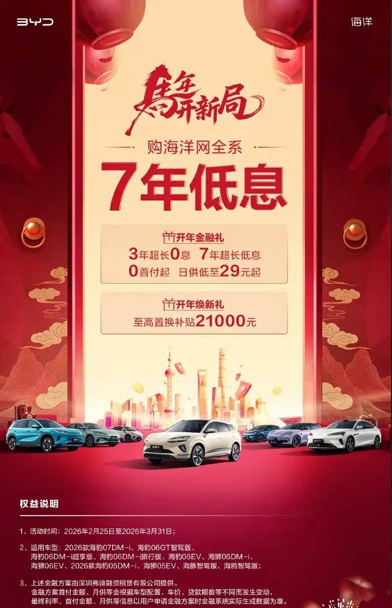 2026年2月这五家车企就推出限时购车权益,买车的又有福了?
